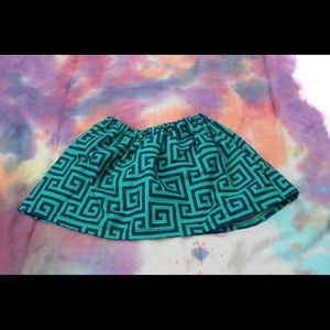 Green and blue skirt